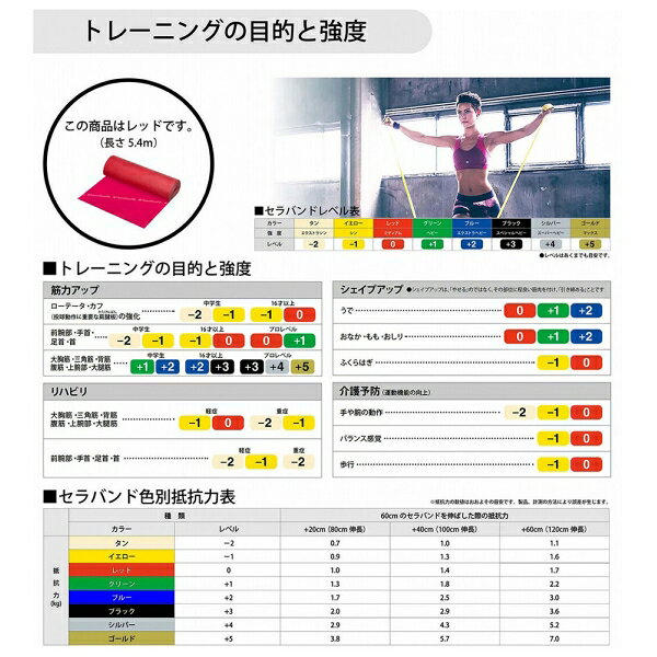 D＆M セラバンド THERBAND セラバンド 5.4m 強度レベル0（レッド） DM-TB2(D＆M) [...