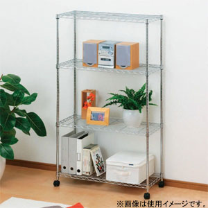 アイリスオーヤマ スチールラック メタルラック シンプル メタルシェルフ（4段・80cm幅）奥行35cm 高さ149cm ポール径19mm SEM-8015 IRIS キャスター付 [SEM8015]