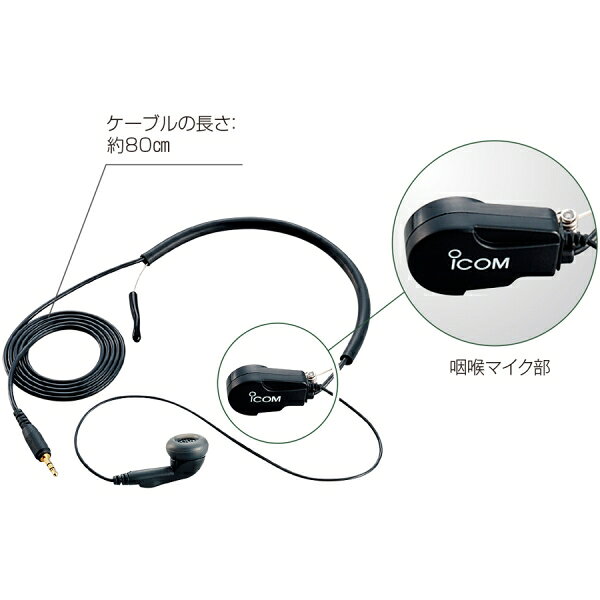 Joshin web 家電とPCの大型専門店のアイコム トランシーバー用 咽喉マイクロホン HS-97 iCOM｜アングル2