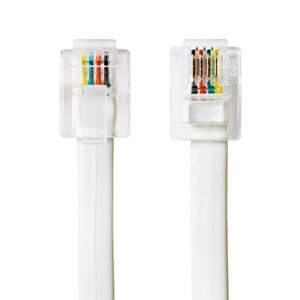 MCO 6極4芯 電話機コード 5m（ホワイト） ミヨシ DC-405/WH