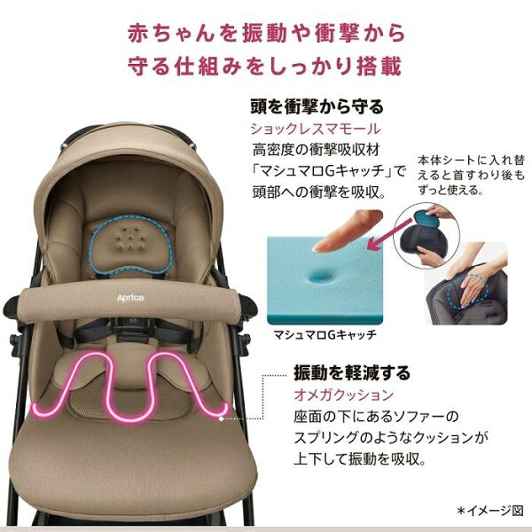 ベビーカー ラクーナクッションAI ブラック(BK) 生後1カ月〜36カ月 （体重15kg以下...