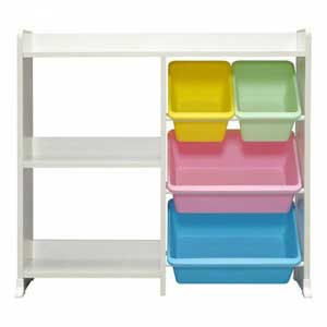 アイリスオーヤマ 本棚付トイハウスラック(パステル) HTHR-34 パステル IRIS おもちゃ箱 [HTHR34パステル] [2]