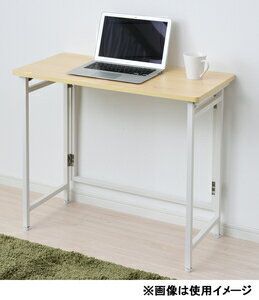 YAMAZEN 折りたたみデスク(80×40cm) ウッドナチュラル/ホワイト RPST8040HWNWH2 YAMAZEN パタパタデスク [RPST8040HWNWH2] [2]