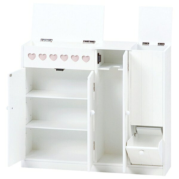 HAGIHARA(萩原) ハート柄トイレ収納ラック(幅60×奥行16×高さ52cm) MTR-6112WH [MTR...