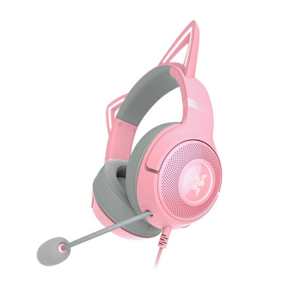 Joshin web 家電とPCの大型専門店のRazer｜レイザー 【国内正規品】ゲーミングヘッドセット Kraken Kitty V2 （有線 RGB ネコミミ Quartz Pink） RZ04-04730200-R3M1｜アングル2