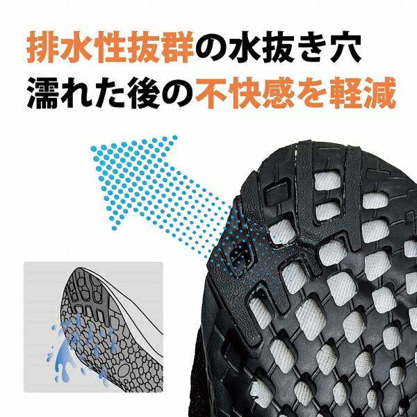 Joshin web 家電とPCの大型専門店のプレイウィズエーキューエー ユニセックス メッシュマリンシューズ（ブラック・サイズ：28） KW4484-1-28 PLAY with AQA｜アングル3