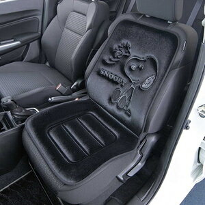 BONFORM シートクッション ピーナッツ/スヌーピープレス 軽/普通車48x95cm ブラッ...