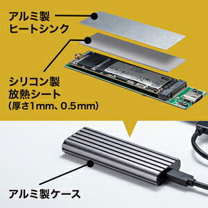 サンワサプライ M.2 PCIe/NVMe SSDケース USB-CVNVM1 - Image 3