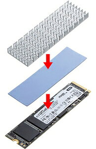 Joshin web 家電とPCの大型専門店のサンワサプライ M.2 SSD用ヒートシンク（シルバー） SANWA SUPPLY TK-HM5S｜アングル2