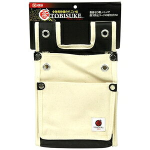 SK11 帆布鳶用腰袋2段 バックスリットベルト通し形状（ホワイト） TSH-2DBS-WH 藤...