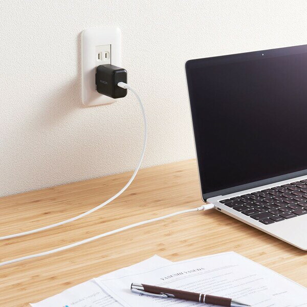 エレコム USB PD 30W AC充電器 Type-C×1ポート スイングプラグ（ブラック） ACDC-PD2130BK