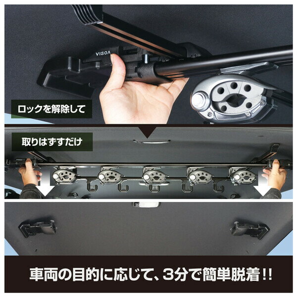 格安正規店 U-HA1F ヤック 200系 ハイエースS-GL標準専用 スマートロッドホルダー 5本用 YAC:Joshin web 家電とPCの大型専門店 フレームトップ 超激得新品