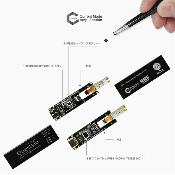 ������������ USB-C��³�б��ݡ����֥�DAC�ʥ֥�å��� M12-BK Questyle