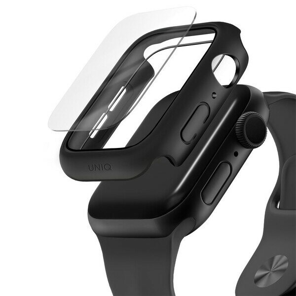 UNIQ Apple Watch 44mm用 CASE WITH IP68 WATER-RESISTANT TEMPERED GLASS SCREEN PROTECTION（MIDNIGHT BLACK） UNIQ NAUTIC UNIQ-44MM-NAUBLK