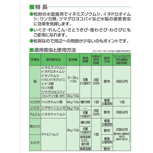 三井化学 トレボン粒剤 2kg MK-2057008 エトフェンプロックス粒剤 エトフェンプロ...
