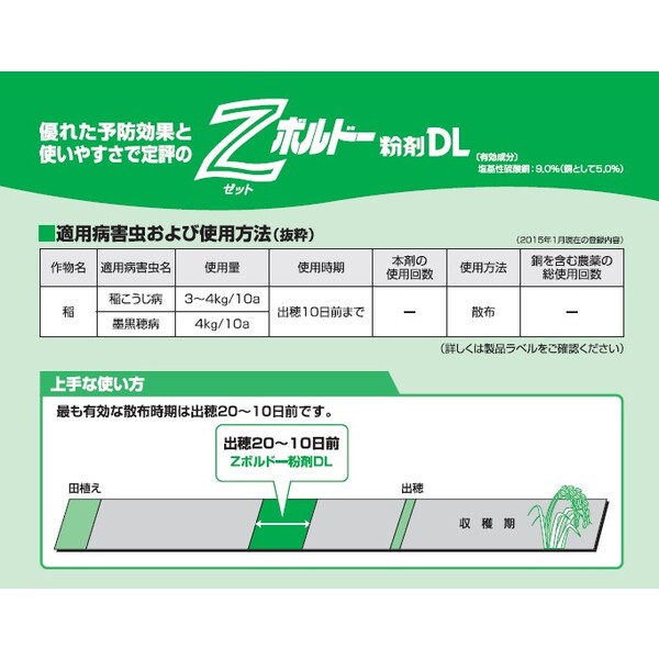 日本農薬 水稲・園芸殺菌剤 Zボルドー粉剤DL 3kg NN-2057078 銅粉剤