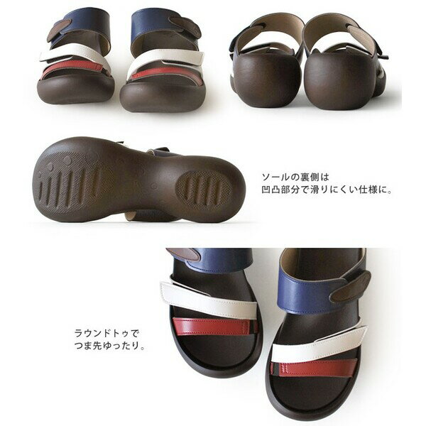 イルにもす CJEG5224A-FRA-L RegettaCanoe スリーストラップサンダル(フランス・サイズ:L 24.0-24.5cm) リゲッタカヌー:Joshin web 家電とPCの大型専門店 フレームトップ くだけで