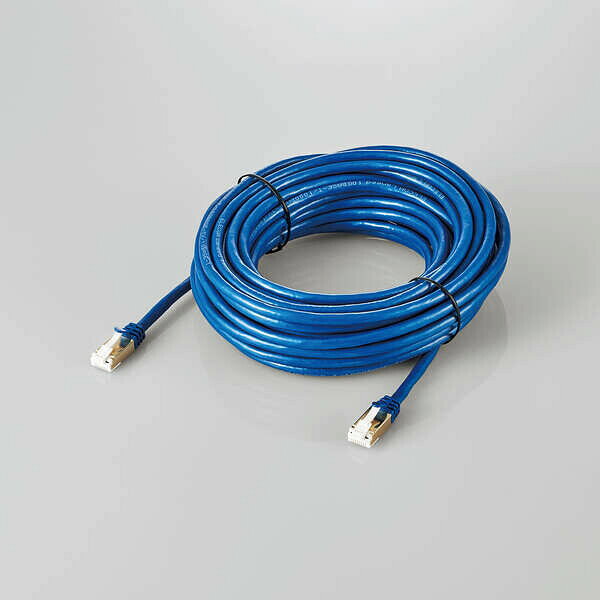 エレコム ツメ折れ防止LANケーブル CAT7準拠 10m（ブルーメタリック）【Joshinオリジナルモデル】 LDJ-7STD/BM100