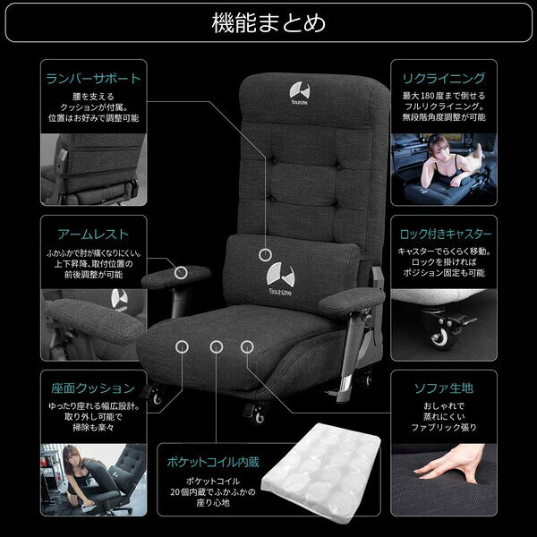 バウヒュッテ ゲーミングソファ座椅子(ホワイト) GX-350-WH Bauhutte [GX350WH]