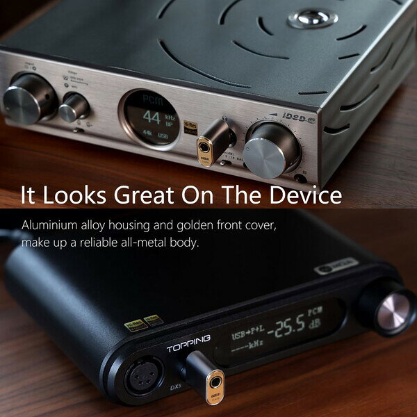 ddHiFi 4.4mm to 6.35mm・イヤホンジャックアダプター DJ65B/AL ディーディーハイ...