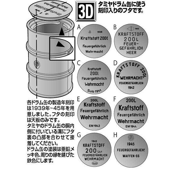 パッションモデルズ 1/35 ドラム缶のフタセット Hタイプ1945年型[対応キット：タミ...