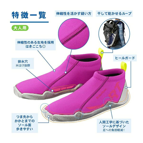 Joshin web 家電とPCの大型専門店のReef Tourer（リーフツアラー） マリンシューズ（ブルー・サイズ：23cm） TBT-RA0107-BL-23｜アングル3