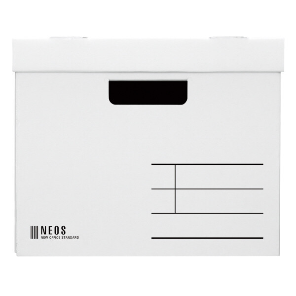 コクヨ 収納ボックス<NEOS>(Lサイズ・フタ付き)(ホワイト) A4-NELB-W [2]