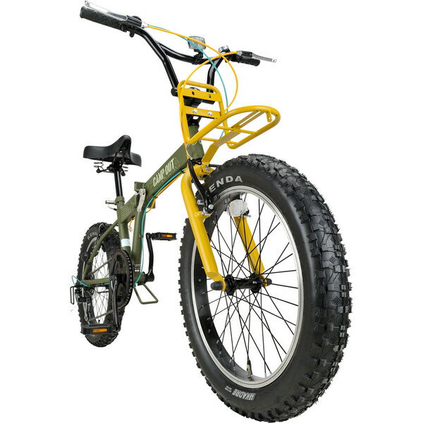 キャプテンスタッグ 折りたたみ自転車　20インチ（キャンプアウトマットオリーブ） YG-1250 CAPTAIN STAG ワイルダーFDB206