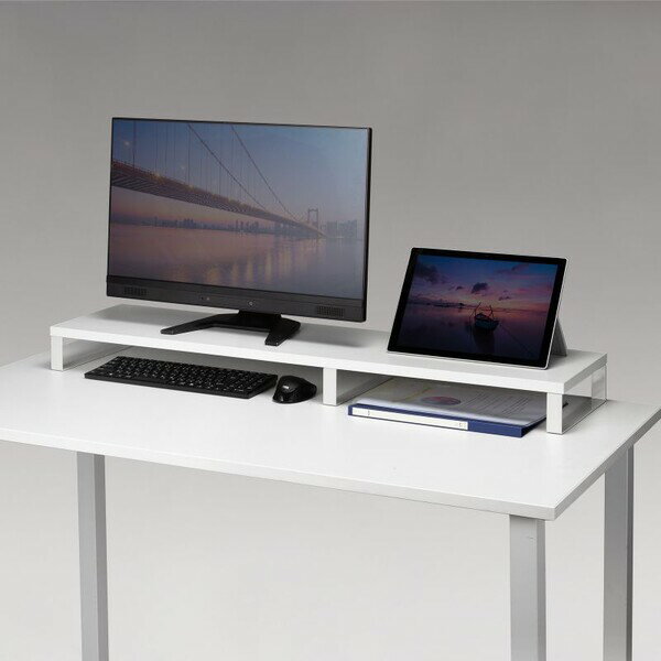 サンワサプライ 木製机上ラック（W1000×D240mm・ホワイト） MR-LC314W 2