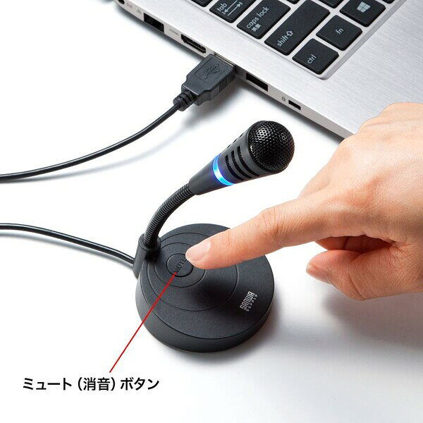 サンワサプライ USB接続 USBマイクロホン 単一指向性 MM-MCU03BKN