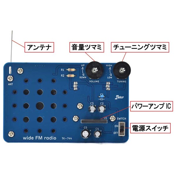 ELEKIT ワイドFMラジオ【TK-744】...の紹介画像2