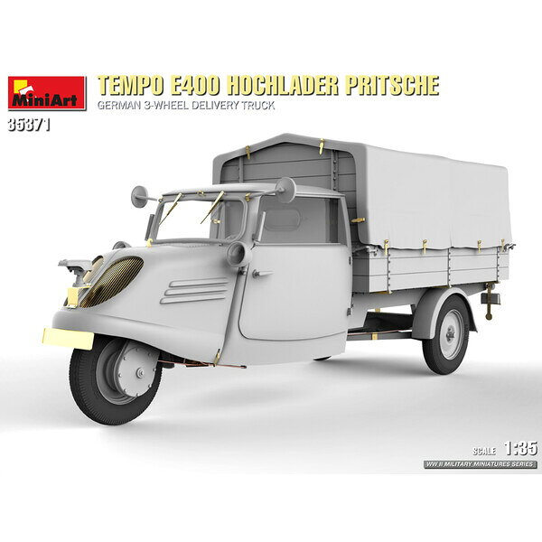 Joshin web 家電とPCの大型専門店のミニアート 1/35 Tempo E400ハイローダー平床式 ドイツ 配達用三輪バン【MA35371】 プラモデル｜アングル2