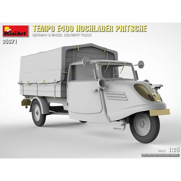 Joshin web 家電とPCの大型専門店のミニアート 1/35 Tempo E400ハイローダー平床式 ドイツ 配達用三輪バン【MA35371】 プラモデル｜アングル3