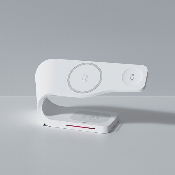 miak MagSafe対応 3in1 Wave ワイヤレス充電スタンド（ホワイト） MK52121WH
