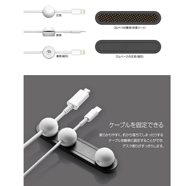 Lead Trend Magnetic Cable Holder PLUS ケーブルホルダー（ホワイト） LT47011