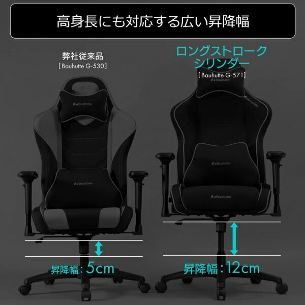 バウヒュッテ ゲーミングチェア(ホワイト) G-571-WH [2]