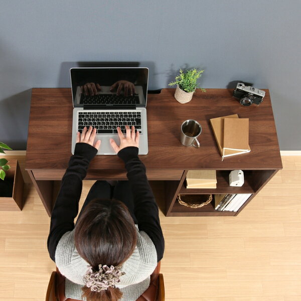 不二貿易 工具不要 片袖デスク(ミディアムブラウン) 99395 EZBO DESK [99395フジボウエキ] [3]