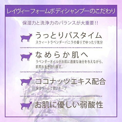 Joshin web 家電とPCの大型専門店のレイヴィー　フォームボディシャンプーラベンダー　500ml アクシス LVフオ-ムボデイSP500LV｜アングル3