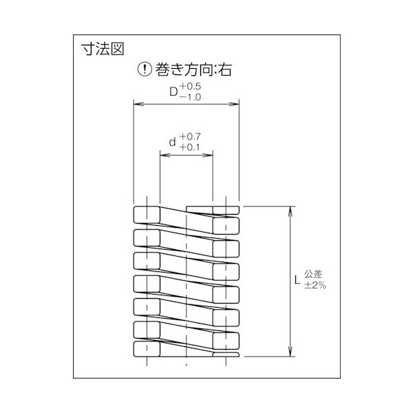トラスコ中山 コイルスプリング 軽少荷重 外径60mm 自由長80mm T-SSWF60-80 TRUSCO