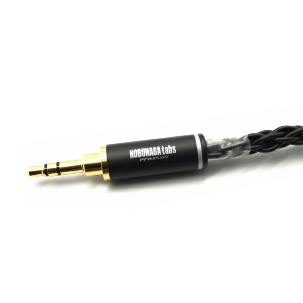 ノブナガラボ ヘッドホンリケーブル(1.8m)【3.5mm2極モノラルミニ×2⇔3.5mm3極ステ...