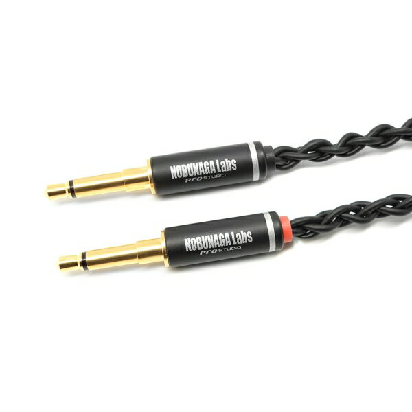 ノブナガラボ ヘッドホンリケーブル(1.8m)【3.5mm2極モノラルミニ×2⇔3.5mm3極ステ...
