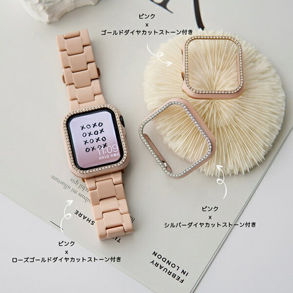 Joshin web 家電とPCの大型専門店のGAACAL（ガーカル） Apple Watch 7-9【45mm】スワロフスキーフレーム（ピンクゴールド） W00065PG6｜アングル2