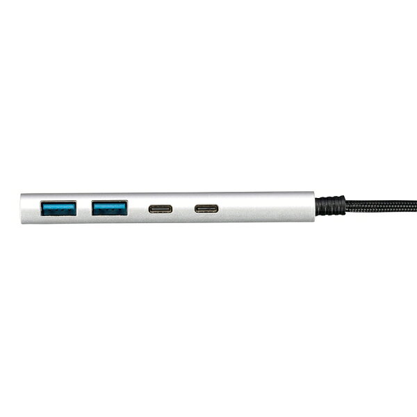 ナカバヤシ USB3.2Gen1Type-C4ポート (Cx2/Ax2)アルミハブ（シルバー）【Joshinオリジナルモデル】 UH-C3CA01SLJ