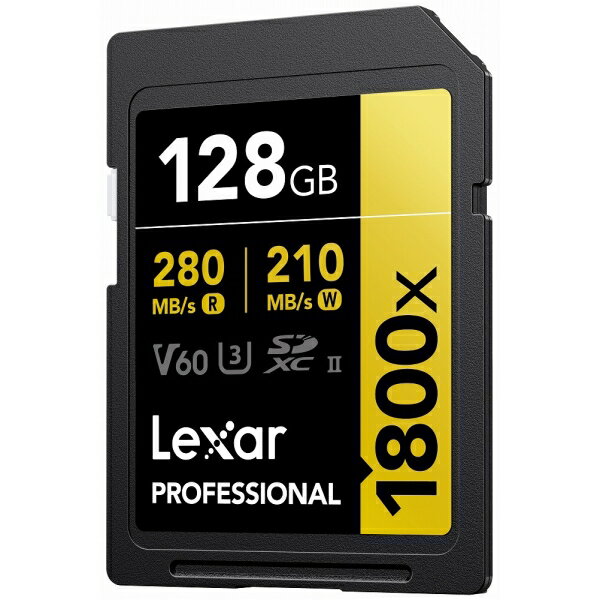 Lexar｜レキサー SDXCカード 128GB 1800x UHS-II GOLD U3 V60 LSD1800128G-B1NNJ