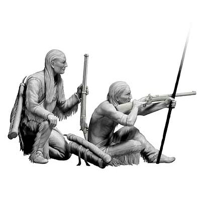 Joshin web 家電とPCの大型専門店のマスターボックス 1/35 インディアン戦争・長距離射撃・米先住民兵士2体・ライフル【MB35128】 未塗装組立フィギュア｜アングル3