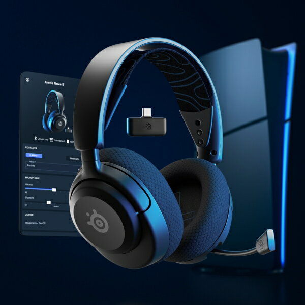 SteelSeries�ʥ��ƥ����륷�꡼���� 2.4GHz/Bluetooth��³ �磻��쥹�����ߥ󥰥إåɥ��å� Arctis Nova 5P(PlayStation�ѡ� 61673J