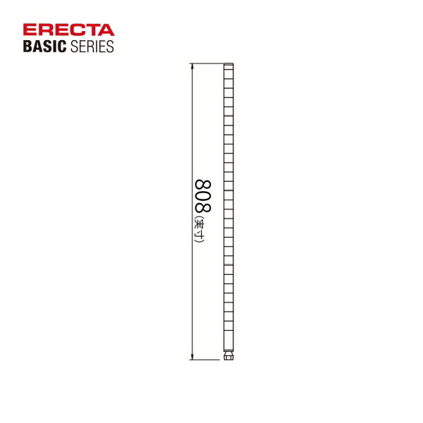エレクターシェルフ ベーシックシリーズ ポール 800mm ステンレス (2本入)（ステンレス） B32PS2 [B32PS2] 2