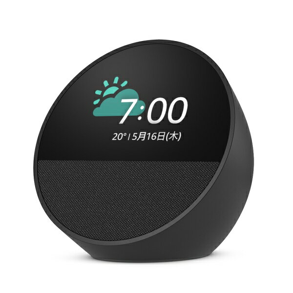 Amazon�ʥ��ޥ���� Echo Spot��2024ǯȯ��� - ���ޡ��ȥ��顼�९���å� with Alexa�����䤫�ʥ������ (�֥�å�) B0C2S4K41G