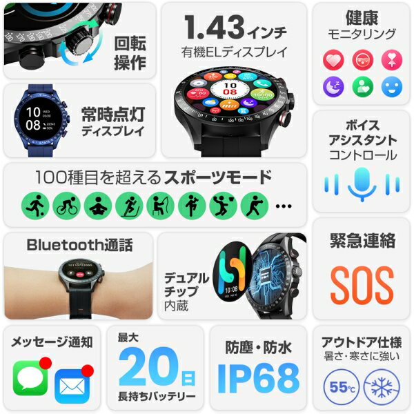 HAYLOU(ハイロー) Solar Pro　スマートウォッチ　グリーン HL-SPGN [HLSPGN]【返品種別A】