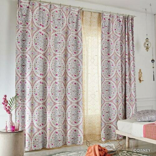 スミノエ(SUMINOE) PRINCESS/マジックランプ 遮光2級カーテン 1枚入り(幅100×高さ178cm・ピンク) M1221-100-178 アラジン ドレープカーテン(323-75921) [M1221100178]【Disneyzone】 [3]